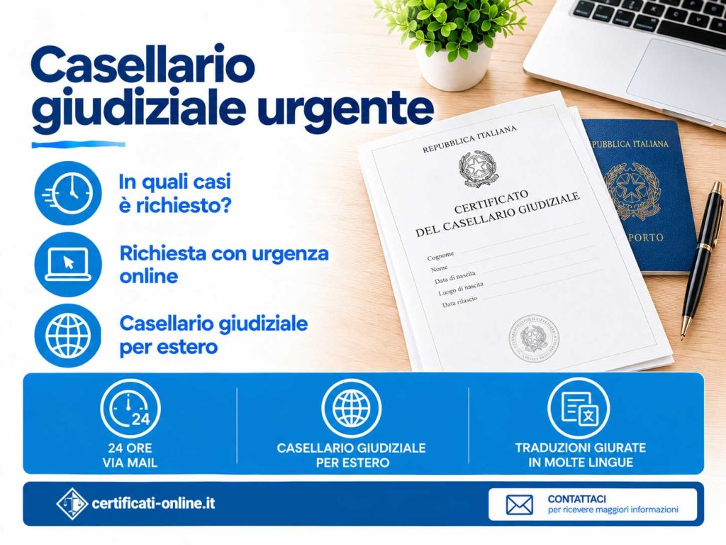 Casellario giudiziale urgente online