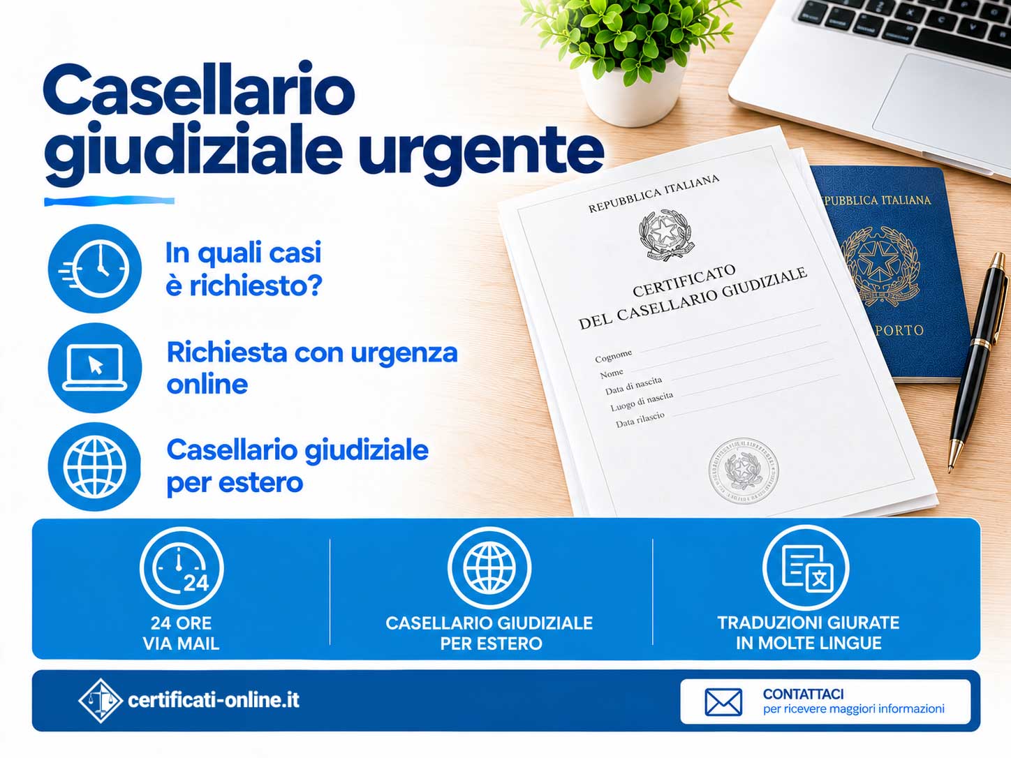 Casellario giudiziale urgente online